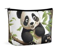 NKJJSTES Large Capacity Cosmetic Bag Waterproof Cosmetic Organizer Basketball on Fire Cosmetic Accessories Organizer for Women/girl, Panda on The Tree Branch, One Size