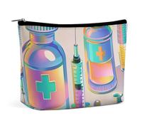 NKJJSTES Large Capacity Cosmetic Bag Waterproof Cosmetic Organizer Cartoon Clown Fish Cosmetic Accessories Organizer for Women/girl, Gradient medical items pattern, One Size