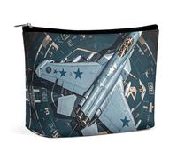 NKJJSTES Large Capacity Cosmetic Bag Waterproof Cosmetic Organizer Cat Pattern Cosmetic Accessories Organizer for Women/girl, Air Force fighter jet, One Size