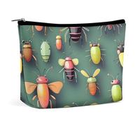 NKJJSTES Large Capacity Cosmetic Bag Waterproof Cosmetic Organizer Cute Cherry Cosmetic Accessories Organizer for Women/girl, Insect Atlas, One Size