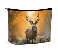 NKJJSTES Large Capacity Cosmetic Bag Waterproof Cosmetic Organizer Cute Ostrich Cosmetic Accessories Organizer for Women/girl, Deer in the Grass, One Size