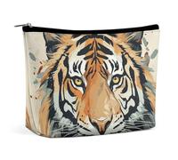 NKJJSTES Large Capacity Cosmetic Bag Waterproof Cosmetic Organizer Daisy Flowers Cosmetic Accessories Organizer for Women/girl, Year of the tiger tiger face, One Size