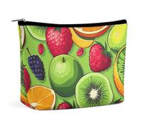NKJJSTES Large Capacity Cosmetic Bag Waterproof Cosmetic Organizer Four Season Tree of Life Cosmetic Accessories Organizer for Women/girl, Various fruits, One Size