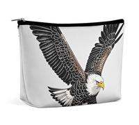 NKJJSTES Large Capacity Cosmetic Bag Waterproof Cosmetic Organizer Hammerhead Shark Scans The Ocean Cosmetic Accessories Organizer for Women/girl, Sketch of bald eagle diving, One Size