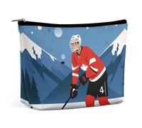 NKJJSTES Large Capacity Cosmetic Bag Waterproof Cosmetic Organizer Hammerhead Shark Scans The Ocean Cosmetic Accessories Organizer for Women/girl, Ice hockey player, One Size