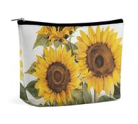 NKJJSTES Large Capacity Cosmetic Bag Waterproof Cosmetic Organizer Hedge Cosmetic Accessories Organizer for Women/girl, Alluring Sunflowers Summer, One Size