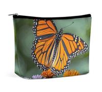 NKJJSTES Large Capacity Cosmetic Bag Waterproof Cosmetic Organizer White Blooms Blue Butterflies Cosmetic Accessories Organizer for Women/girl, Monarch butterflies, One Size