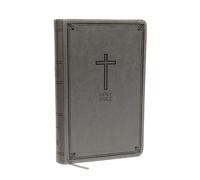 Nkjv Deluxe Gift Bible Leathersoft Gray Red Letter Comfort Print by Thomas Nelson Paperback Book