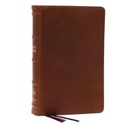 NKJV, End-of-Verse Reference Bible, Personal Size Large Print, Premium Goatskin Leather, Brown, Premier Collection, Red Letter, Thumb Indexed, Comfort Print: Holy Bible, New King James Version
