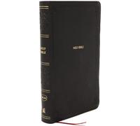 NKJV Giant Print End-of-Verse Reference Bible, Black Leathersoft, Red Letter, Comfort Print (Thumb Indexed) : Holy Bible
