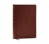 NKJV Giant Print End-of-Verse Reference Bible, Brown Leathersoft, Red Letter, Comfort Print: Holy Bible - Great for Father's Day