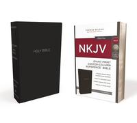NKJV Holy Bible, Giant Print Center-Column Reference Bible, Black Leather-look, 72,000+ Cross References, Red Letter, Comfort Print: New King James Version