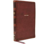 NKJV Holy Bible, Giant Print Thinline Bible, Brown Leathersoft, Thumb Indexed, Red Letter, Comfort Print: New King James Version: Holy Bible, New King James Version