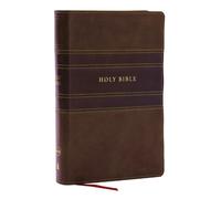NKJV Personal Size Large Print Bible with 43,000 Cross References, Brown Leathersoft, Red Letter, Comfort Print