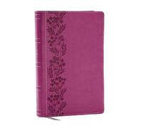 NKJV Personal Size Large Print Bible with 43,000 Cross References, Pink Leathersoft, Red Letter, Comfort Print