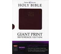 NKJV, Reference Bible, Giant Print, Leathersoft, Burgundy, Red Letter Edition