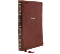 NKJV, Thinline Bible, Large Print, Leathersoft, Brown, Thumb Indexed, Red Letter, Comfort Print: Holy Bible, New King James Version