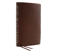 NKJV, Thinline Reference Bible, Genuine Leather, Brown, Red Letter, Thumb Indexed, Comfort Print: Holy Bible, New King James Version