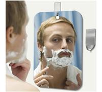 NKJVE Shatterproof Shower Mirror fogless for Shaving Mirror (Larger,11"x8") Small Wall Hanging Camp Vanity Mirror,Unbreakable Makeup Travel Camping Mirrors,Men Fog Free Handheld,Outdoor Showers