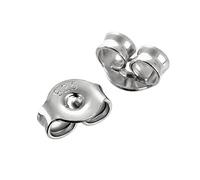 NKlaus 1 pair 925 sterling silver rhodium plated. Width: 4,8mm Stud Earrings Pousette Butterfly Closure Hole: 1,1mm 8081