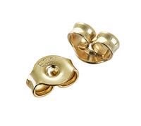 NKlaus 1 pair 925 sterling silver yellow gold plated width: 4,8mm stud earrings pousette butterfly clasp hole: 1,1mm 8084