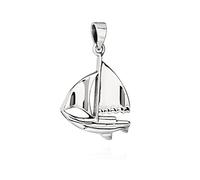NKlaus 10156 Necklace Pendant Sailing Ship 925 Silver 31 x 24 mm Amulet Talisman, Silver