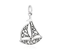 NKlaus 10271 Sailing Boat Pendant 925 Silver 23 x 16 mm Sea Silver Maritime Amulet, Silver