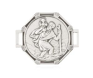 NKlaus 11438 Bicycle Plaque St Christopher 4 cm Patron Saint of the Driver 2-Piece Metal Holder