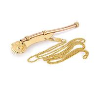 NKlaus 11514 Maritime Boatman Water Whistle with Chain 80 cm Brass Copper Clear Sound Quality