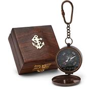 NKlaus 11663 Compass Keyring with Lid 5 cm Brass Pitch Compass Direction Indicator