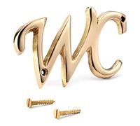 NKlaus 11757 Toilet Door Sign Brass Gold 9.5 x 5 cm