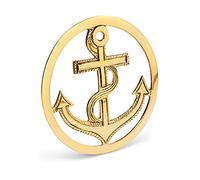 NKlaus 11773 Pot Saucer Anchor Motif Brass Gold Table Coaster Heat Protection 19 cm