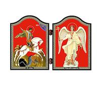 NKlaus 1429 Saint George & Guardian Angel Icon Georgij Pobedonosec i Angel Hranitel'