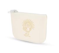 NKlaus 14440 Rosary Beads Imitation Leather Case White 6 x 8 cm Goblet IHS Christus Monogram