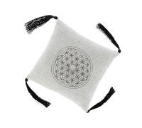 NKlaus 15 cm Singing Bowl Cushion with Tassels - Square, Light Grey, Stylish Design, Perfect for Singing Bowls and Spiritual Ceremonies, Provides Stable and Harmonious Sounds 16544