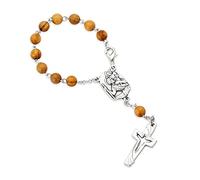 NKlaus 15 cm Zen Rosary St Christopher Olive Wood 3 x 1.5 cm Kruzfix 14448