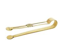 NKlaus 18cm Gold Coal Tongs for Smoking Coal Tablets, Incense, Herbs or Resins, 75gr, Handmade, Brass