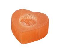 NKlaus 2 x peach selenite heart candle holders 9 x 8 cm - heart-shaped selenite tea light holder for meditation, harmony and space energy