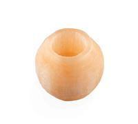 NKlaus 2 x Peach Selenite Snowball Candle Holder 8 cm - Handmade Spiritual Tea Light Holder for Harmonious Lighting