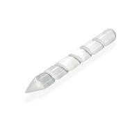 NKlaus 2 x Selenite Spiral Massage Sticks, 15 cm, Hand Carved Spiral Selenite Stick for Massage, Energy Work, Chakra Healing & Meditation