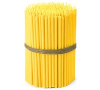NKlaus - 250x Stick Candles Yellow drip-sootfree Thin L 16cm sacrificial Candles Paraffin Wax 36258