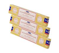 NKlaus 3 x Satya Nag Champa Californian White Sage Incense Sticks, 45 g, Hand Rolled Incense with Clarifying Fragrance for Meditation, Rituals and Cleansing