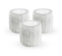 NKlaus 3 x Selenite Tea Light Holders 6 x 6 cm - Handmade Candle Holder Made of Healing Stone, Ideal for Meditation, Reiki & Decoration, Provides Soothing Light & Harmony