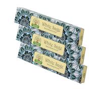 NKlaus 3 x White Sage Incense Sticks - 45g Traditional Incense from India, Cleaning Rooms & Aura, Natural Fragrance, Hand Rolled Masala Sticks