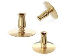 NKlaus 3x Candleholder Brass gold Candlestick Thin Altar Candles Ritual Candles Beeswax Candles up to Ø0,9cm Candlestick Wedding 6730
