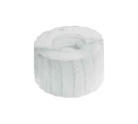 NKlaus 4 x Selenite Crystal Tea Light Holders 4.8 x 8.5 cm - White Round Natural Stone Lantern for Spiritual Healing, Meditation & Decoration