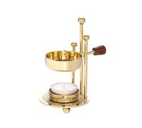 NKlaus Adjustable Incense Burner with Wooden Handle Brass Gold Incense Stand 1524