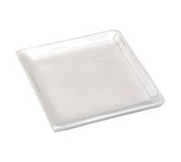 NKlaus aluminium candle plate square 8x8cm inside silver polished candle holder coaster 10408