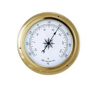 NKlaus Analogue Thermometer Brass 14.5 x 10 x 4.2 cm - Stylish Nautical Retro Decoration for Maritime Accents 16118