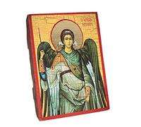NKlaus Archangel Michael, Christian wood icon 16x12,5cm handmade 37040